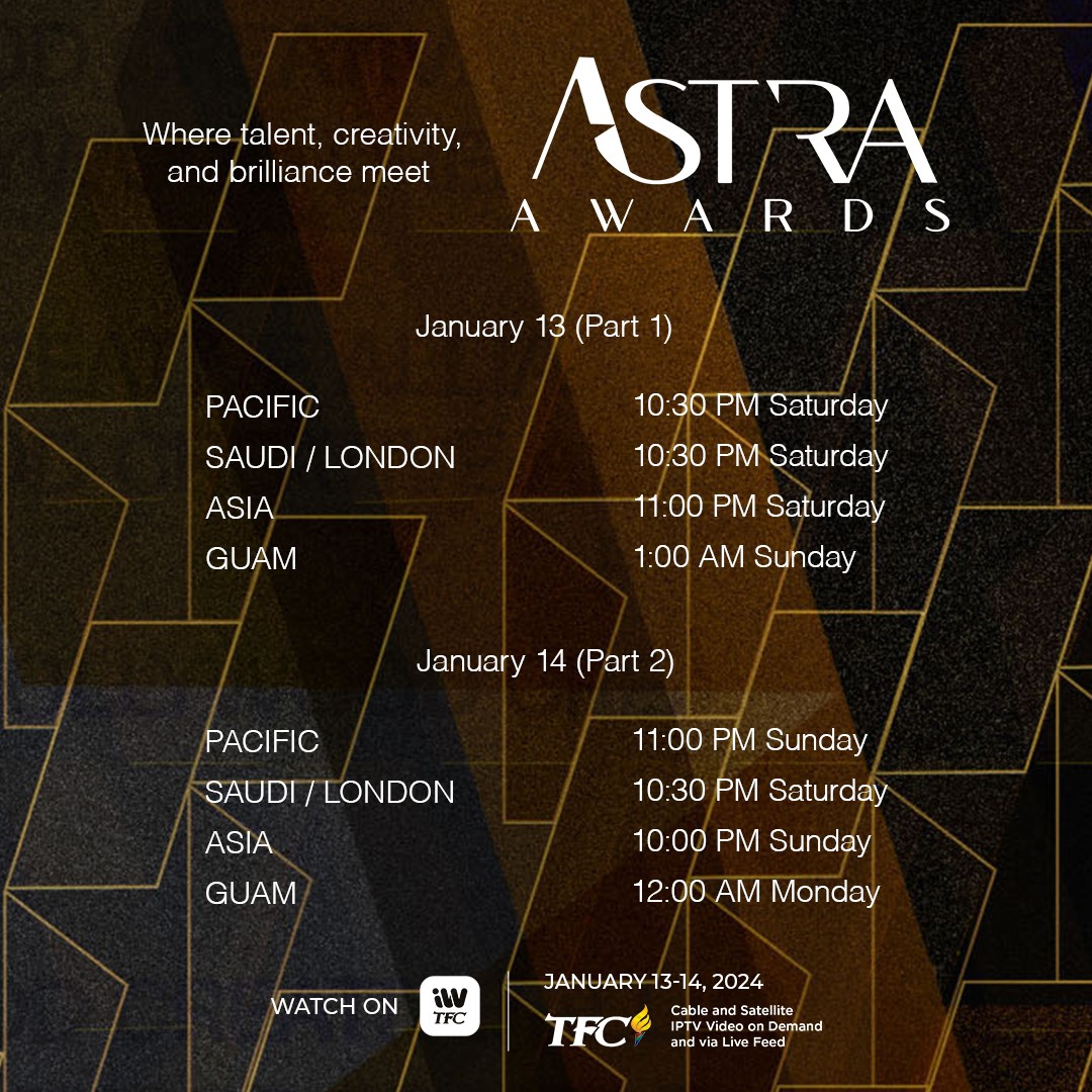 ABS CBN To Show On TFC And IWantTFC The Prestigious 2024 ASTRA Film   Astra Awards 